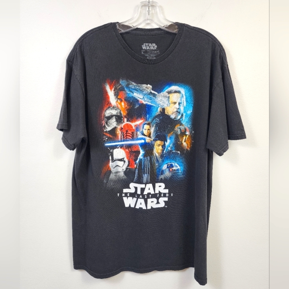 Star Wars The Last Jedi Graphic Tee Black Movie Shirt Size Large